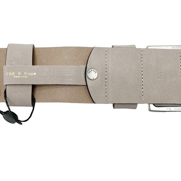 RAG & BONE Jumbo Boyfriend Waist Belt Pelican Nubuck S - Picture 7 of 10